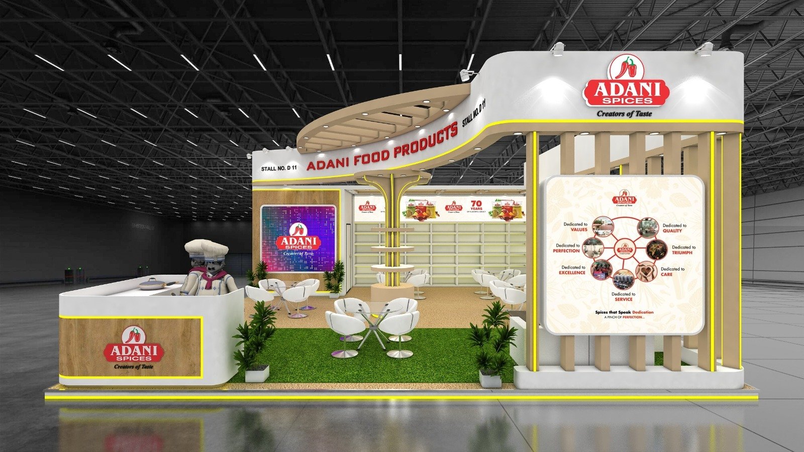 Corporate branding elements integrated in booth by Visistand